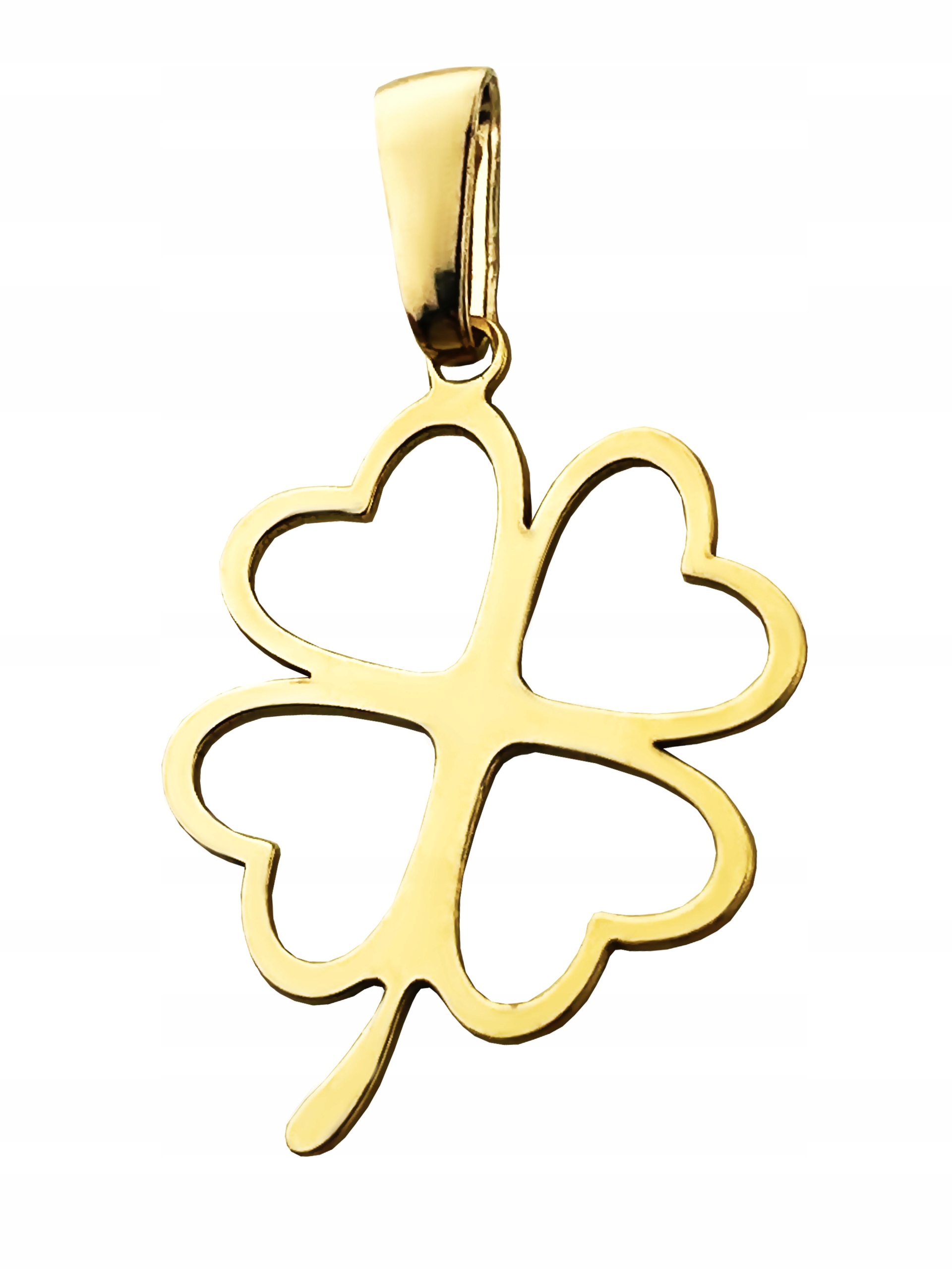 Zlatý přívěsek s přívěskem čtyřlístek, prolamovaný