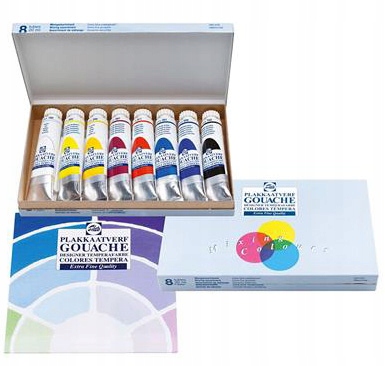 Talens Gouache Extra Fine Barvy 8x20ml tuby