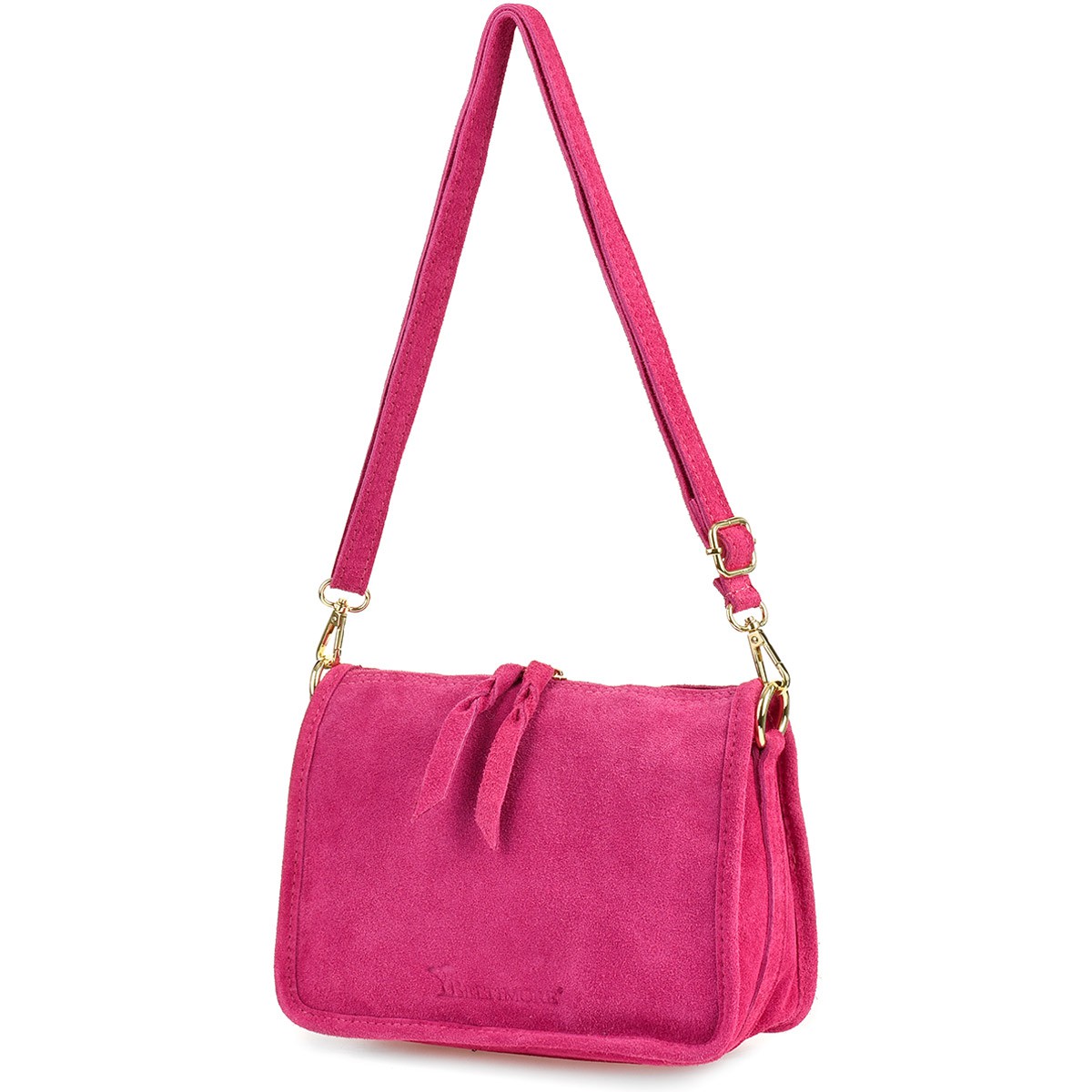 Růžová kožená kabelka přes rameno pro italskou kufřík semišovou tašku Beltimore B64