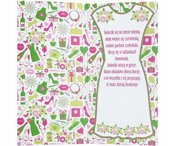 Kartka urodzinowa dla dziewczynki z tekstem EZ95 Okazja Ślub, rocznice
