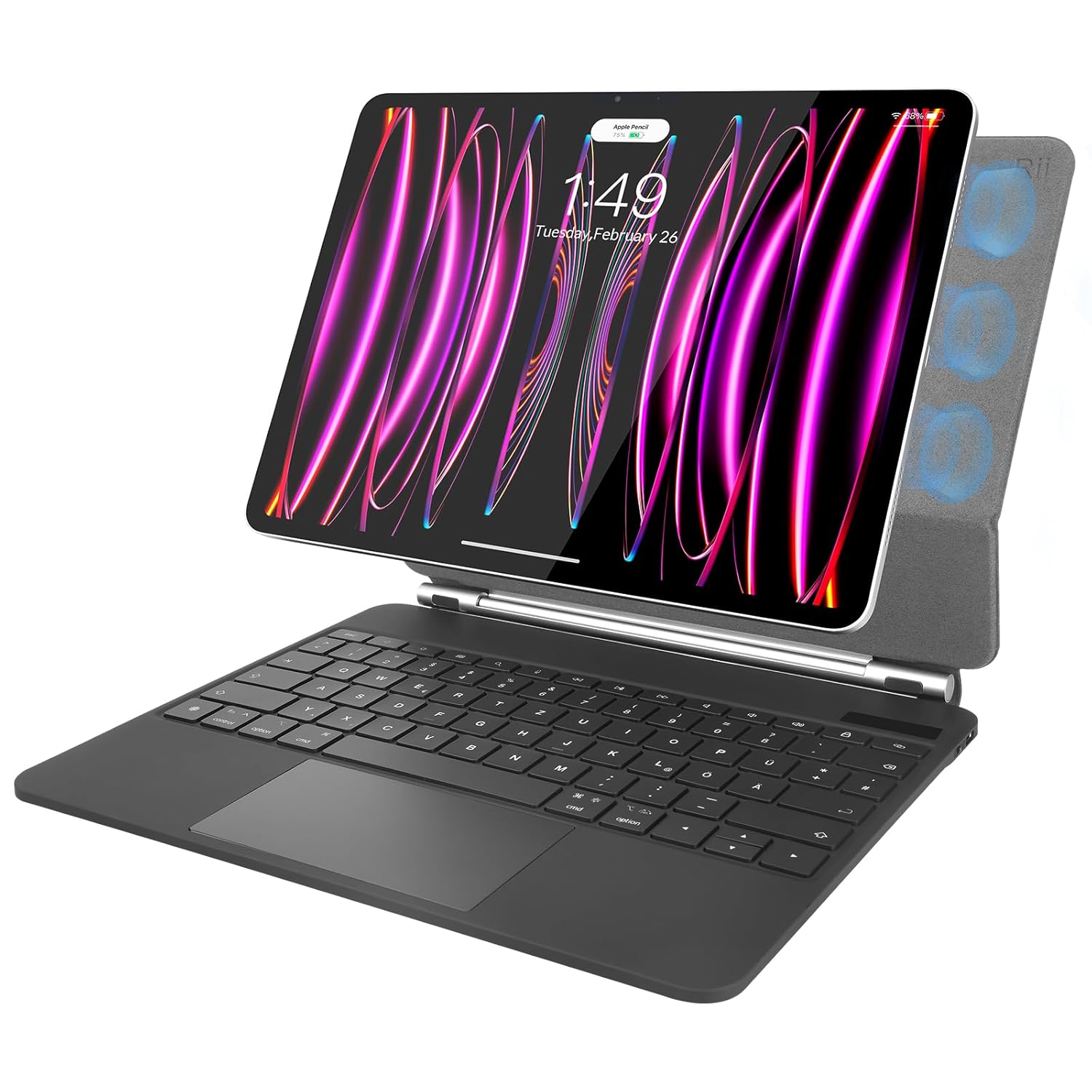 Pouzdro s klávesnicí pro iPad Pro 12.9" – touchpad, podsvícení, magnetické