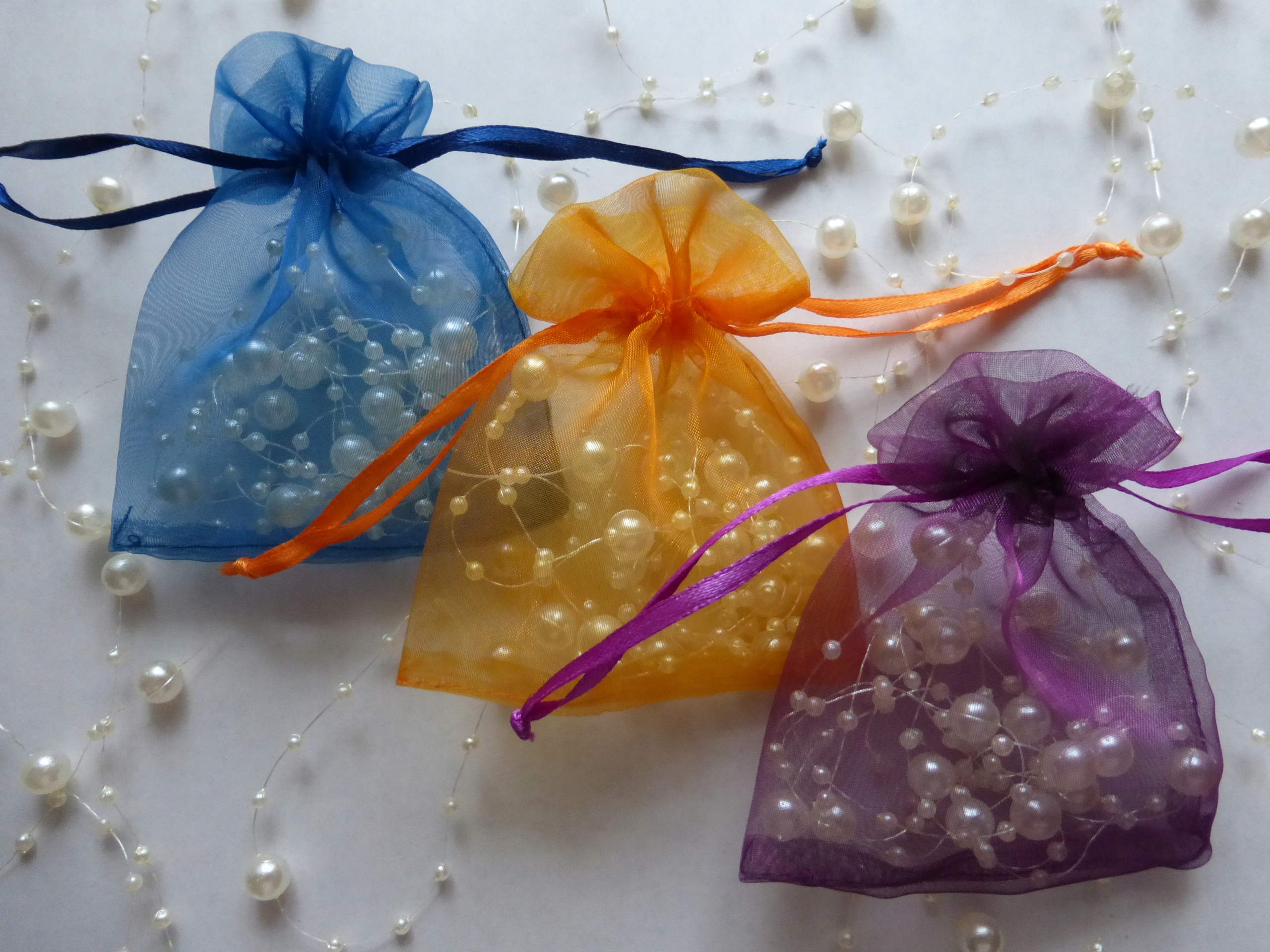 

Woreczki z organzy 8x10 podziękowania 10szt mix