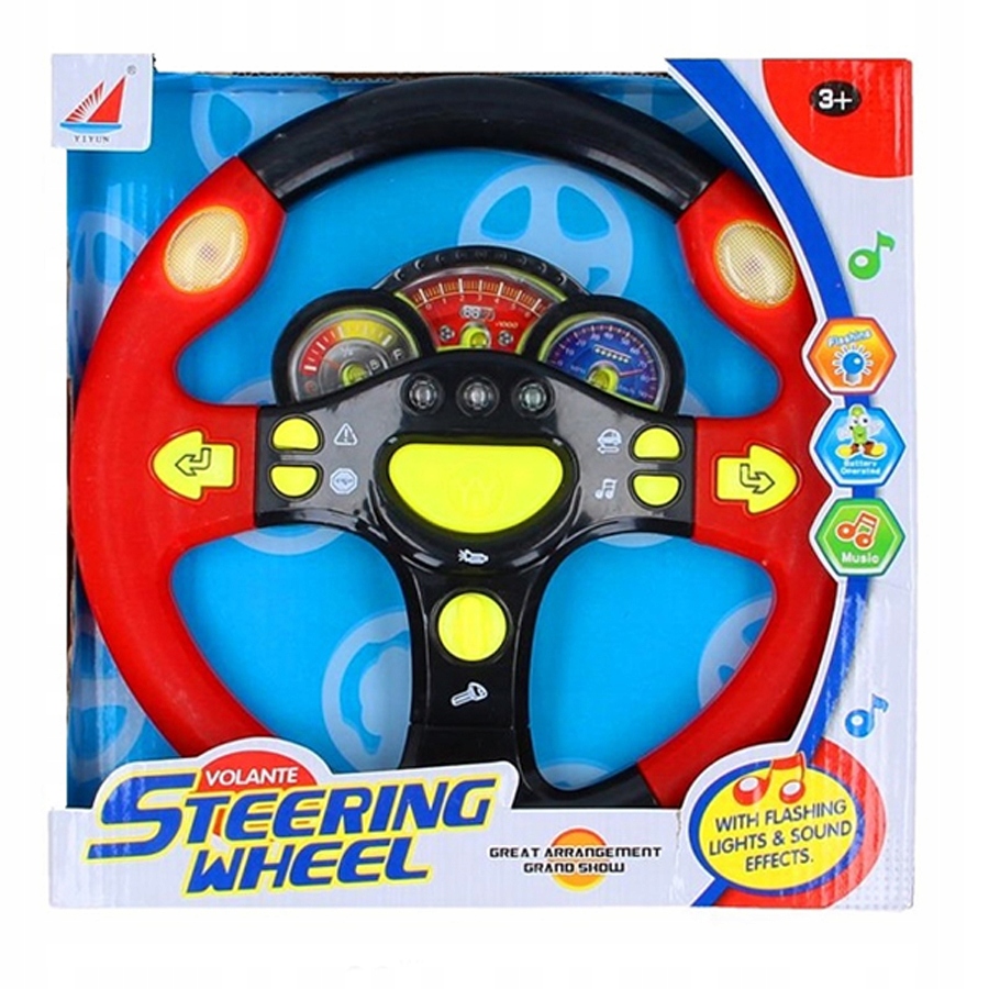 INTERAKTYWNA KIEROWNICA DLA DZIECI SYMULATOR JAZDY Kolor dominujący wielokolorowy