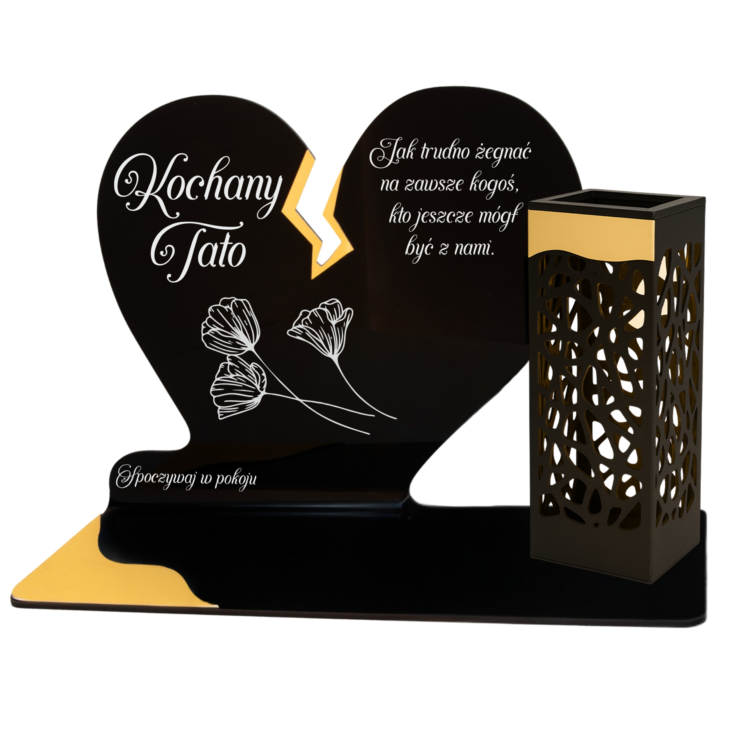 Hřbitovní Svíčka Pro Tatínka Led Na Hrob Hřbitov Solární Lampička Náhrobní Zlatá