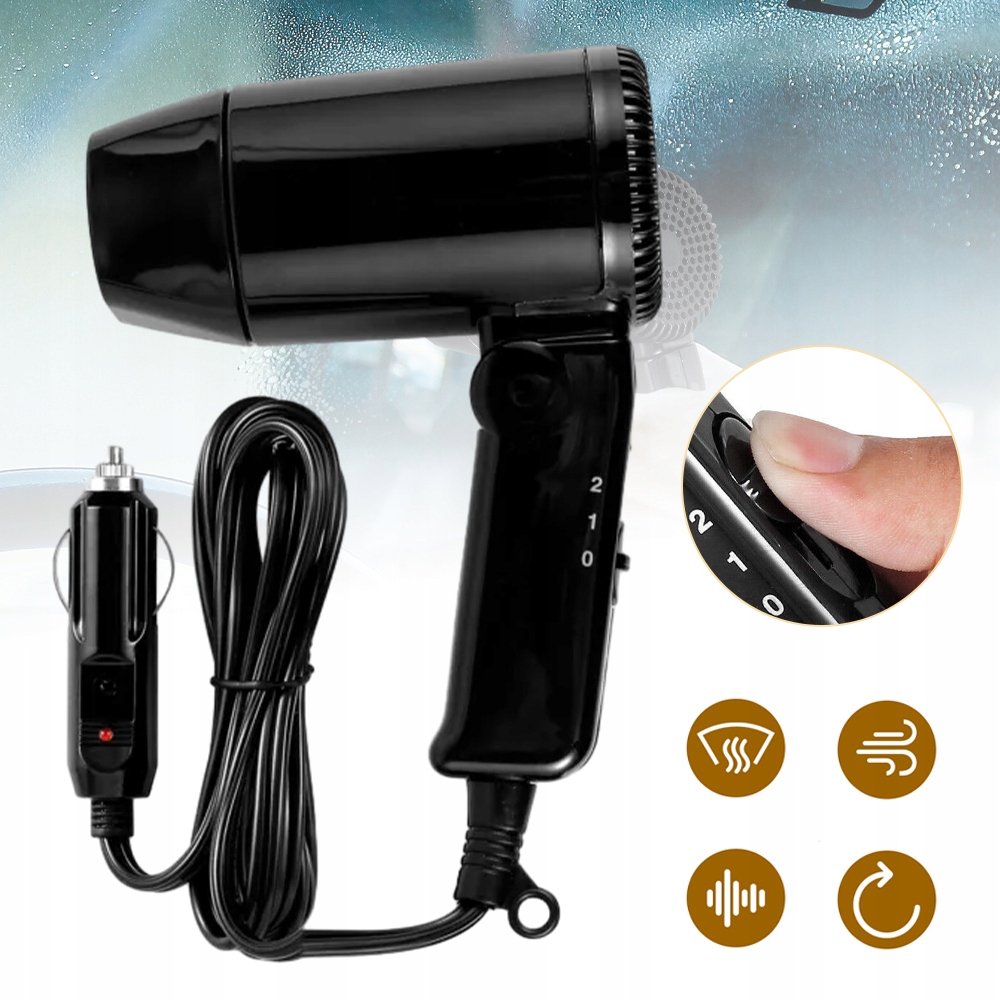 Fén Automobilová 12V S Snadným Napájením Ze Zásuvky 12V Dlouhý Kabel