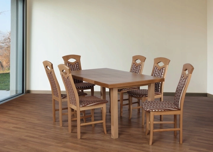 stół fornir 160/200x80 6 krzeseł Kamil
