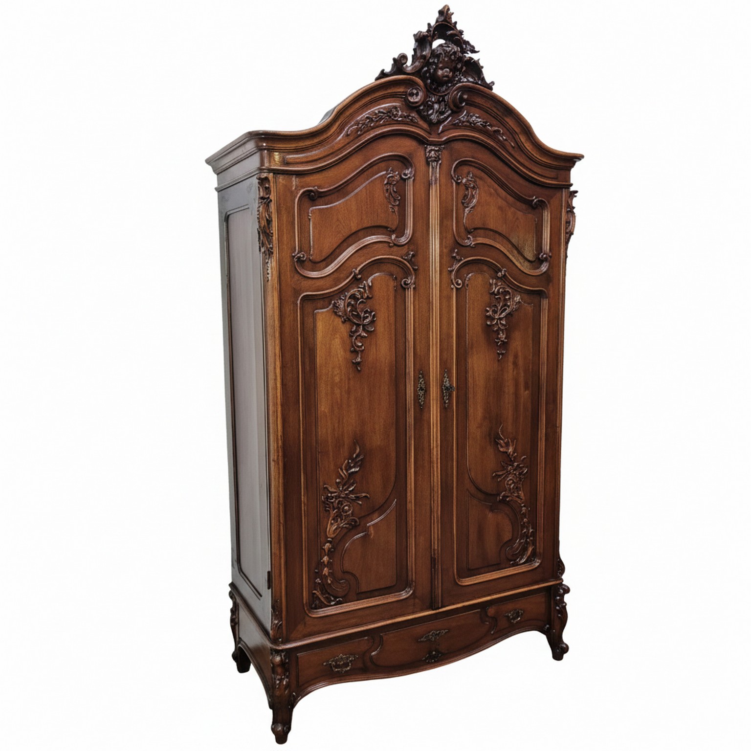 Elegancka Szafa Rocaille Orzech Francja Antyk