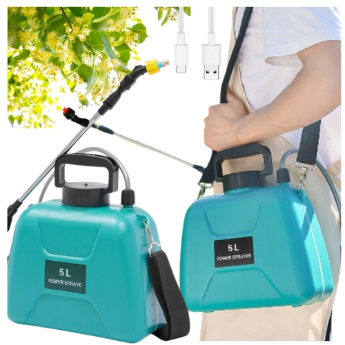 Opryskiwacz Ciśnieniowy Akumulatorowy Elektryczny Ręczny Ogrodowy 5L Dysze