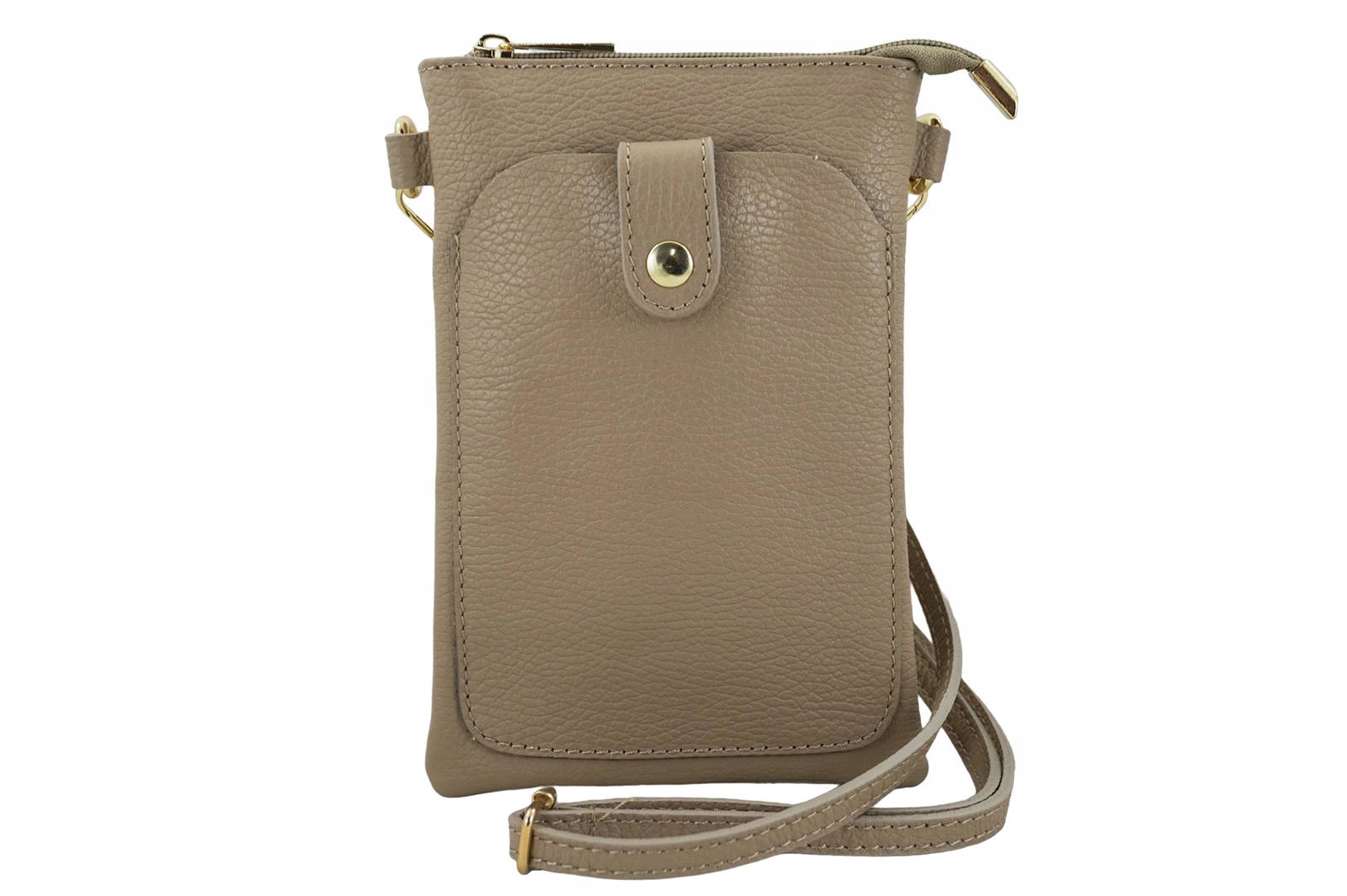 Mini kabelka pouzdro na telefon z kůže, béžová