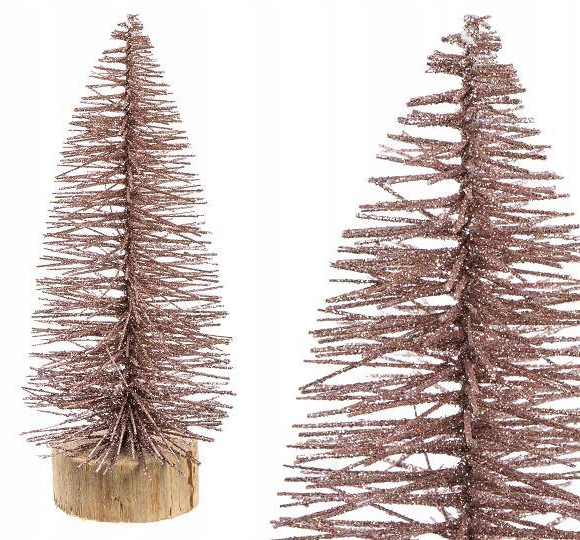 

Dekoracja Choinka Różowa Brokatowa na Pieńku 25 cm