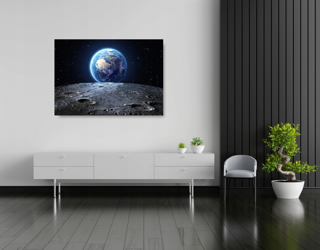 ZIEMIA KSIĘŻYC KOSMOS plakat B2 50x70cm obraz #212 Wysokość produktu 50 cm