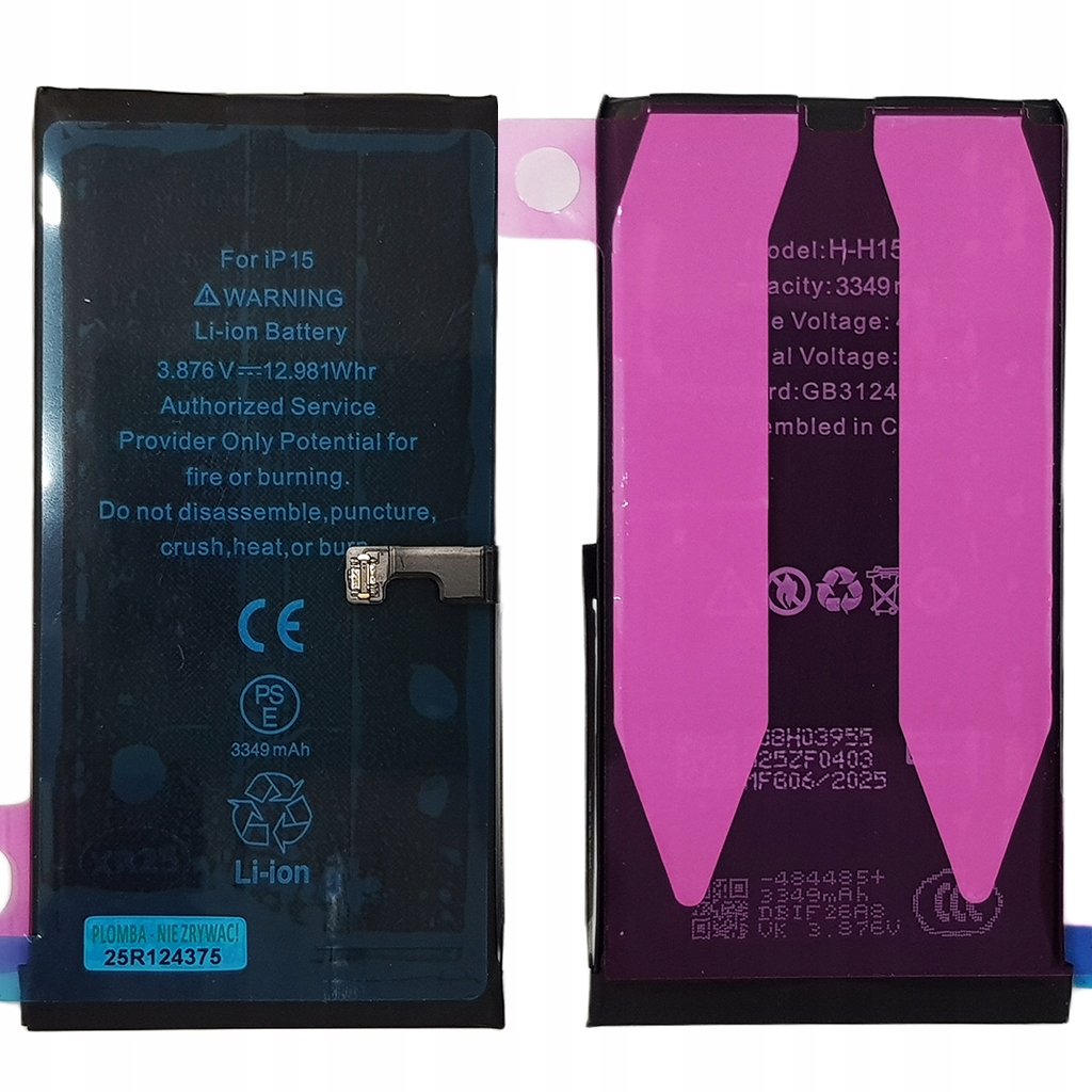 Bateria Akumulator do Apple Iphone 15 3349mAh Nowy Bms Bez Komunikatu