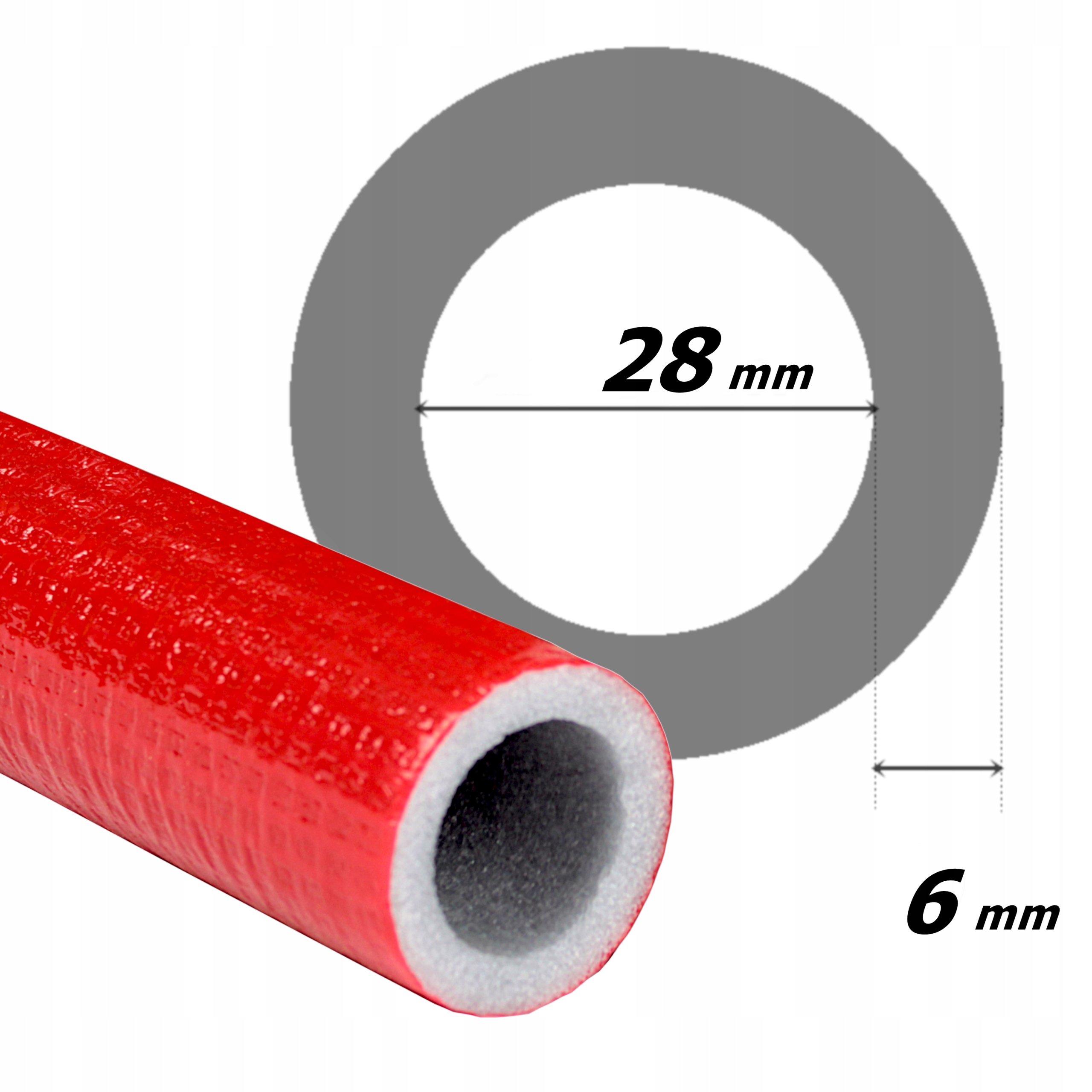 

Otulina Izolacja rur Pex 6x28 3/4'' Czerwona 2m