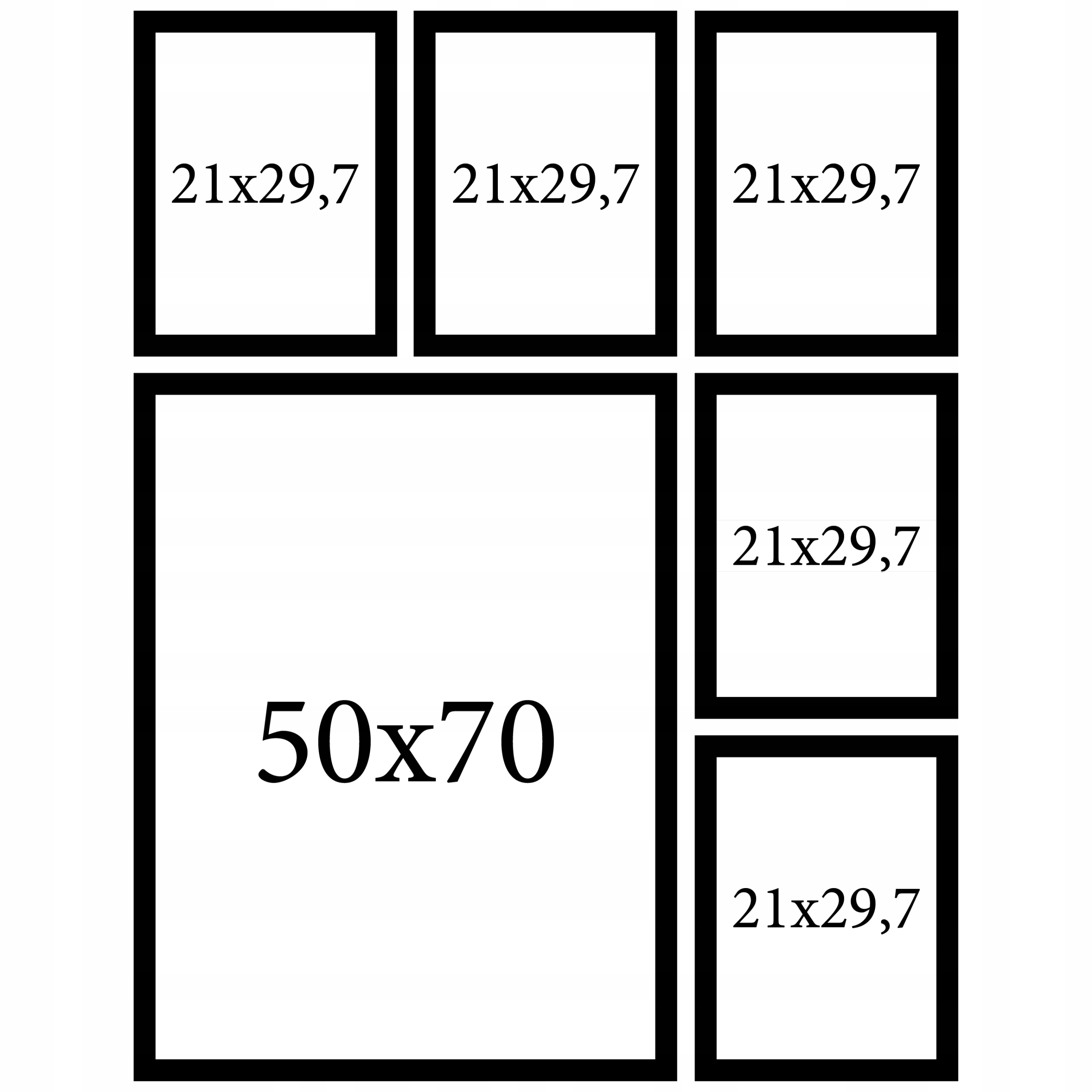 Sada fotorámečků plakáty 6 Ks multirám rámečky Černé 50x70 21x29,7