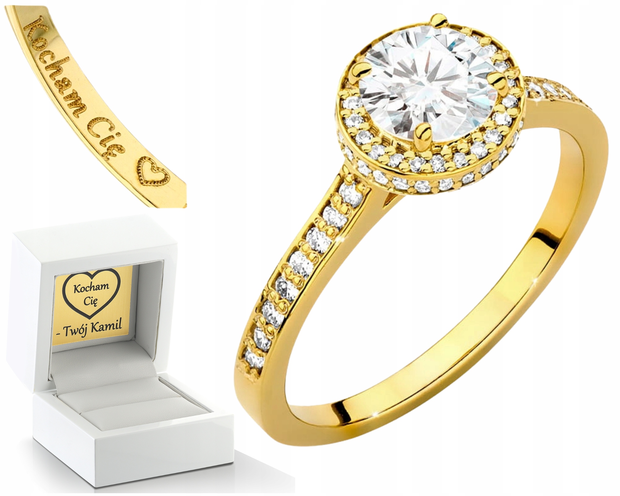 Zlatý Prstýnek Diamanty Lab 1,08 Ct Jako Dárek Drť 585 14K