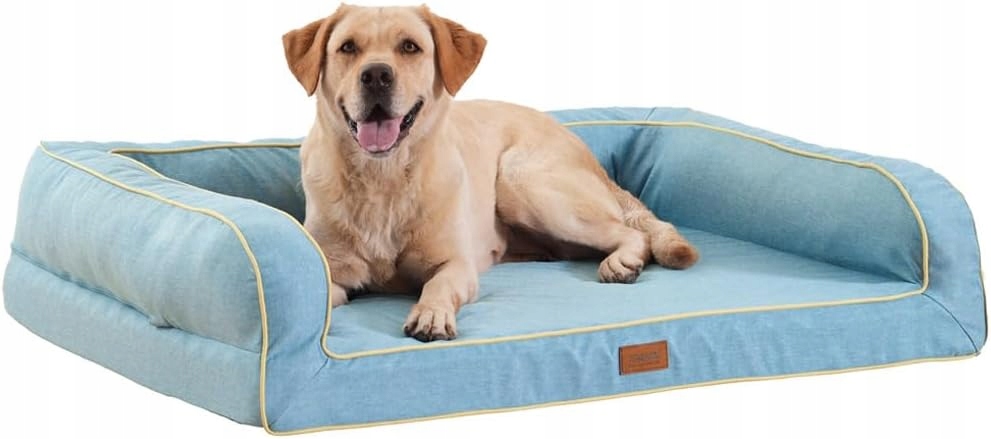 Legowisko Ortopedyczne Kanapa Sofa Łóżko Dla Psa Błękitne Duże 91x71x23 cm