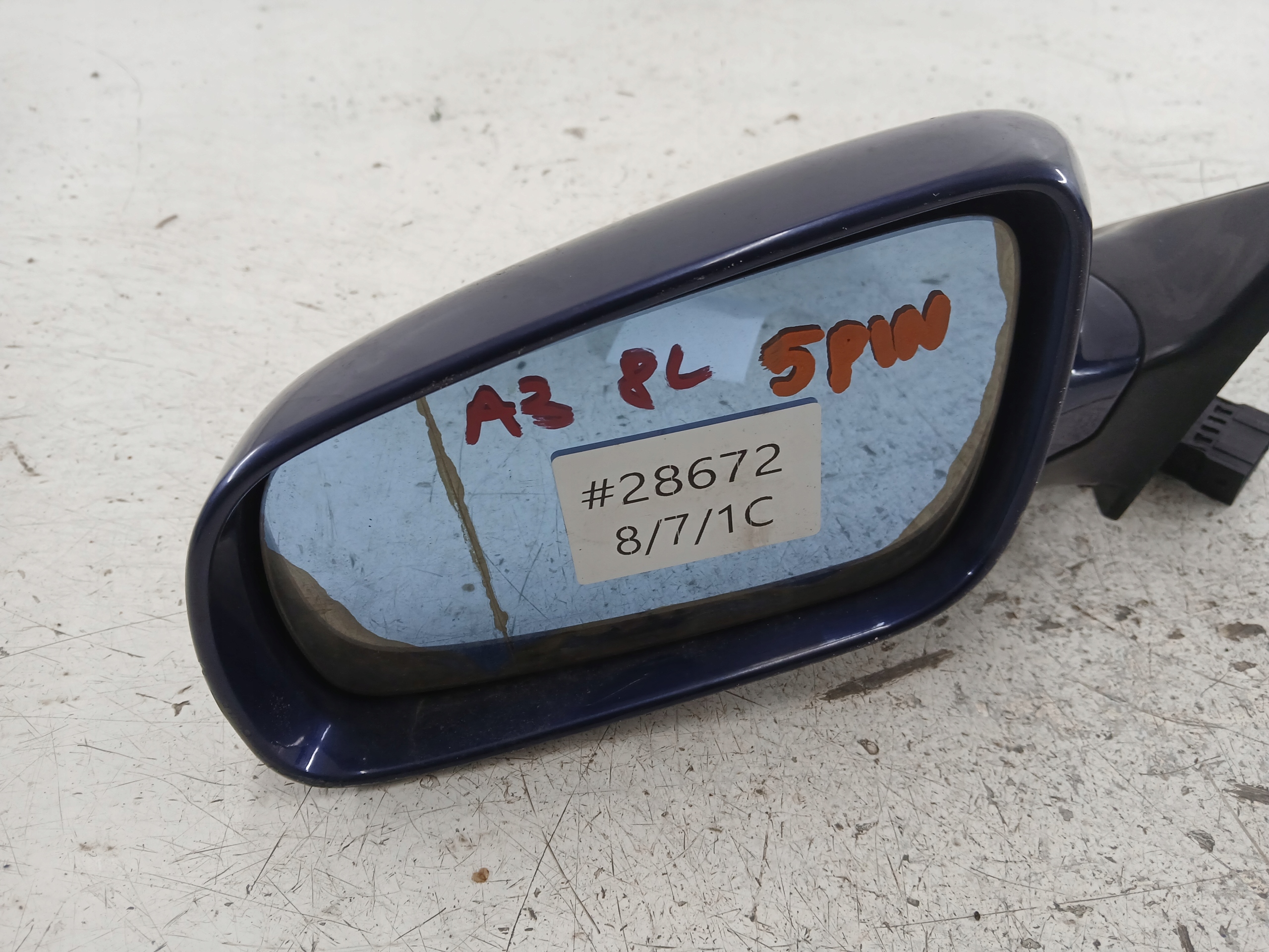 AUDI A3 8L mirror left 5 PIN blue