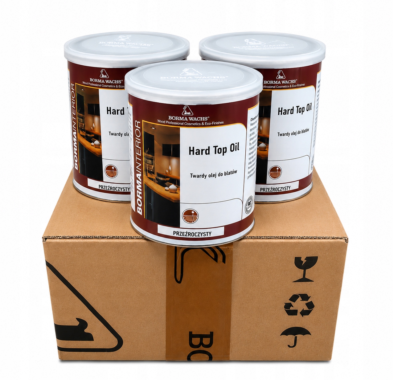 Hard Top Oil – tvrdý olej na desky Borma Wachs 3 x 750 ml
