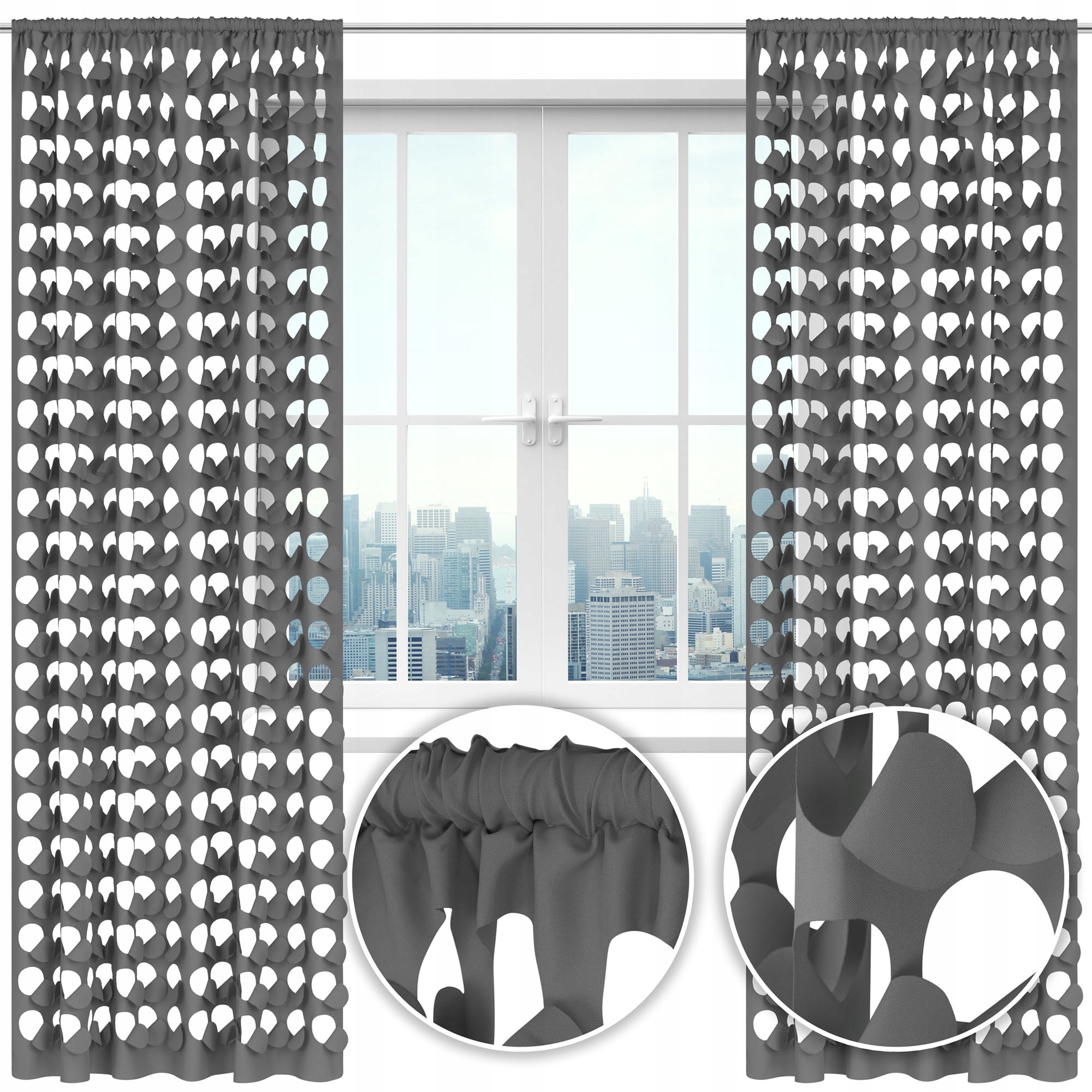 

Zasłona nowoczesna Glamur laser 145x160