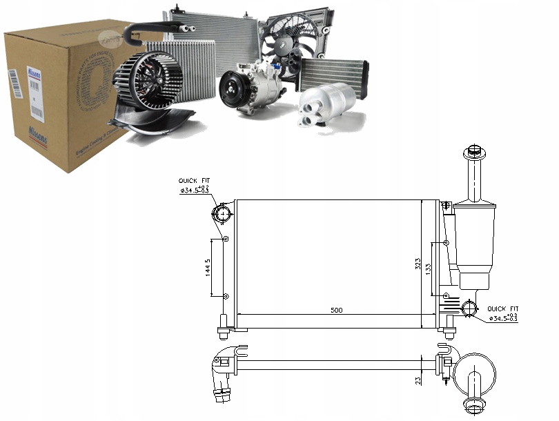 Chladič Motoru Fiat Panda 1.1-1.4CNG 09.03- Ni Nezbytnost řidiče #37