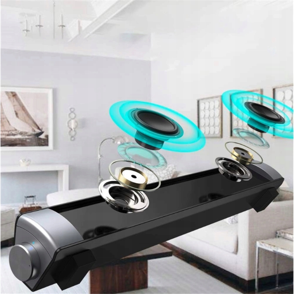 Mini Bluetooth Sound Reproduktory 1800 mAh Bar Bezdrátové Aux S Dálkovým Ovládáním