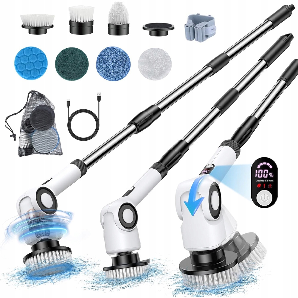 Levně Elektrický Rotační Kartáč 360 ° Spin Scrubber Bezdrátový Mop 7V1