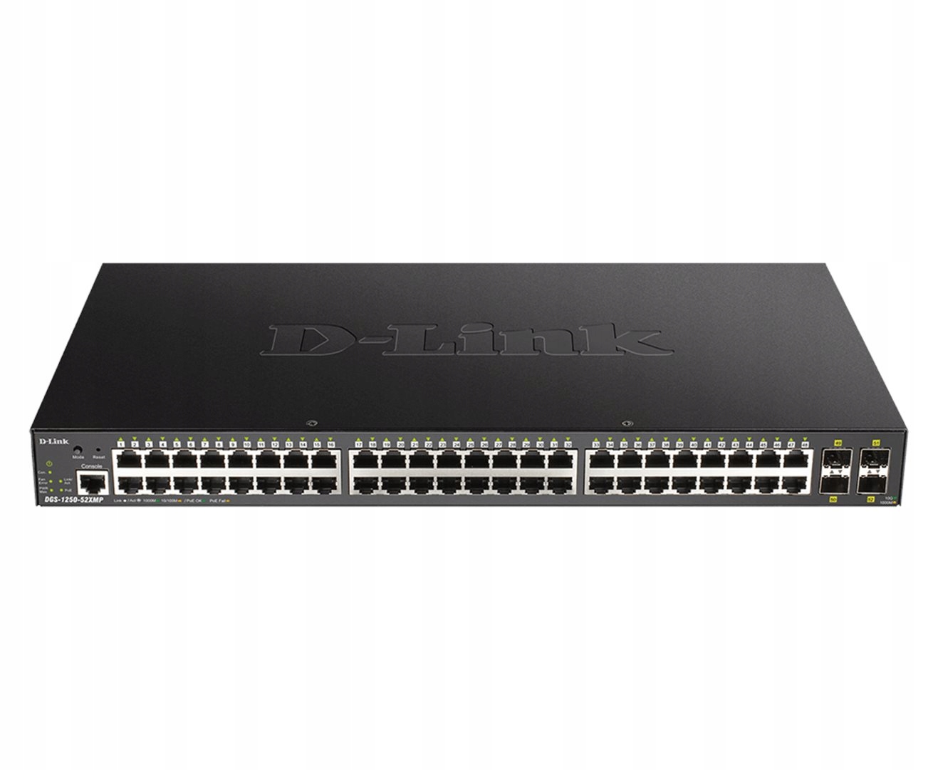 D-Link Prepínač DGS-1250-52XMP 48GE PoE+ 4SFP+