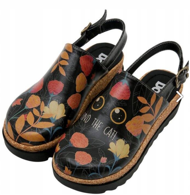 Dogo Černé Květiny A Oči Kočka Nazouváky Casual 36 J6A