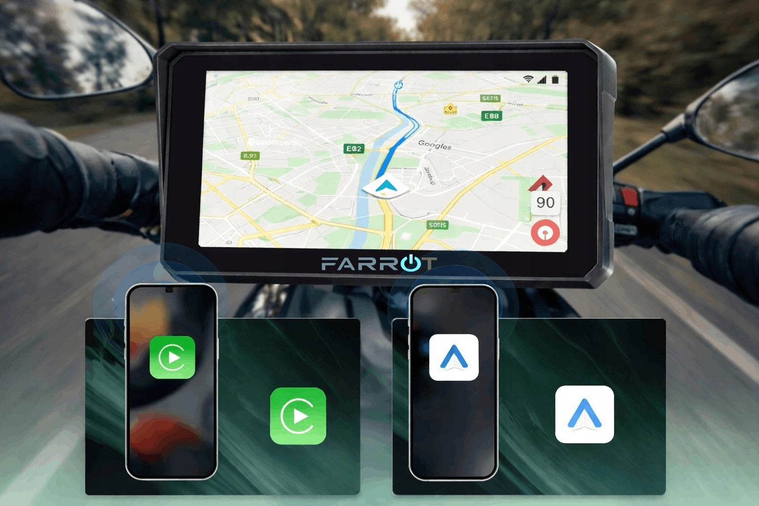 Wyświetlacz motocyklowy 6'' CarPlay Android Auto BT GPS WiFi IPX8