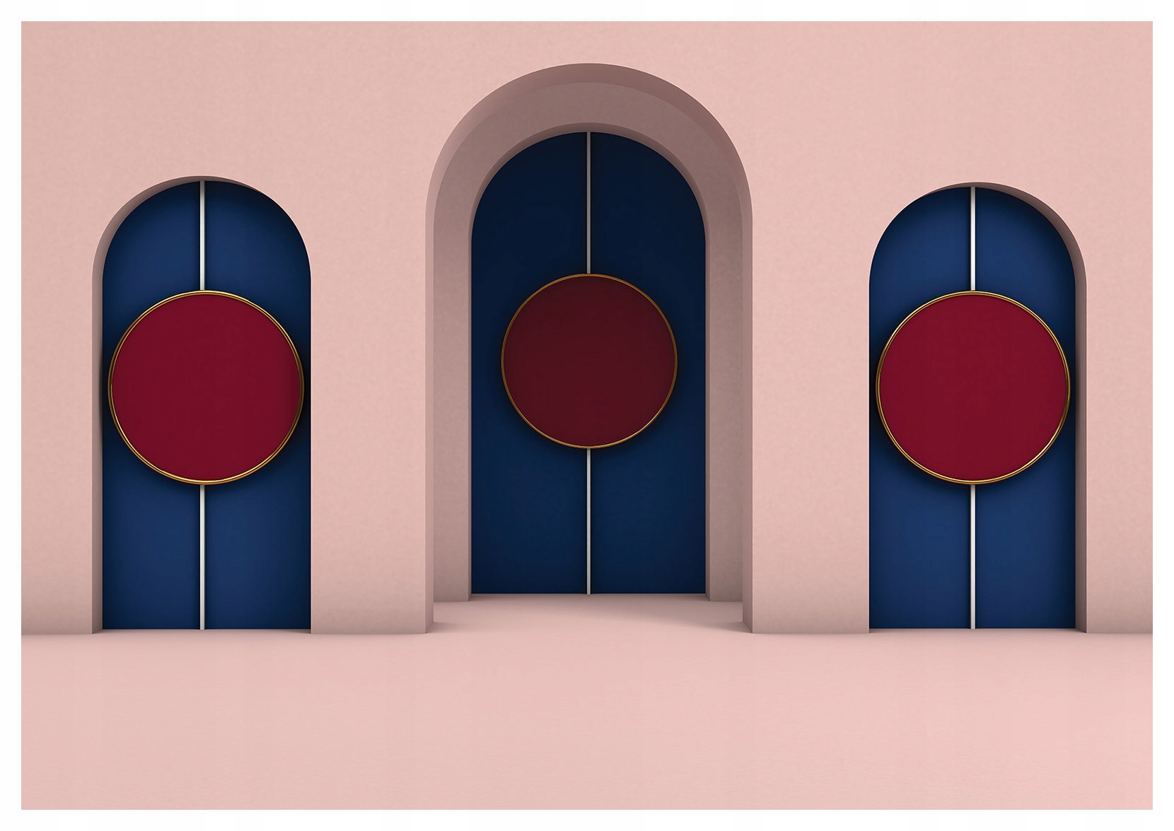 Fototapeta Oblouky Symetrie Minimalismus Zlaté dveře Okna 368x280 vinylová lepidlo