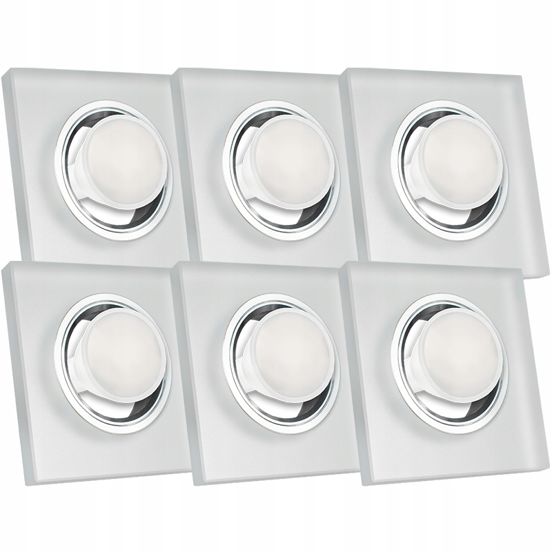 6X Skleněná Zapuštěná Lampička Velmi Silné Sklo 7W Led Žárovka