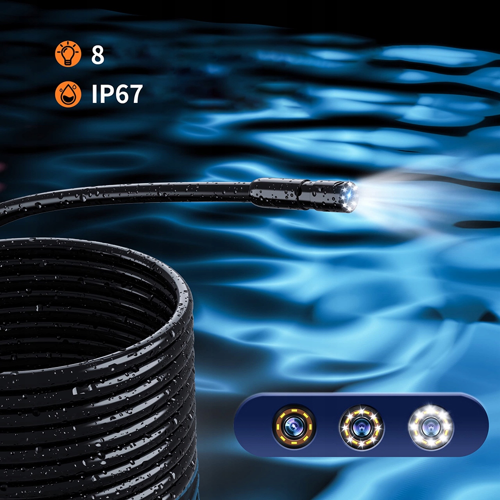 Kamera INSPEKCYJNA DUO ENDOSKOP DWIE KAMERY 5M 8LED 2x Full HD LCD 5.5mm EAN (GTIN) 6976763109813