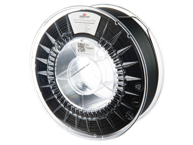 PA6 Low Warp CF15S 1.75mm Bk Czarny 1kg