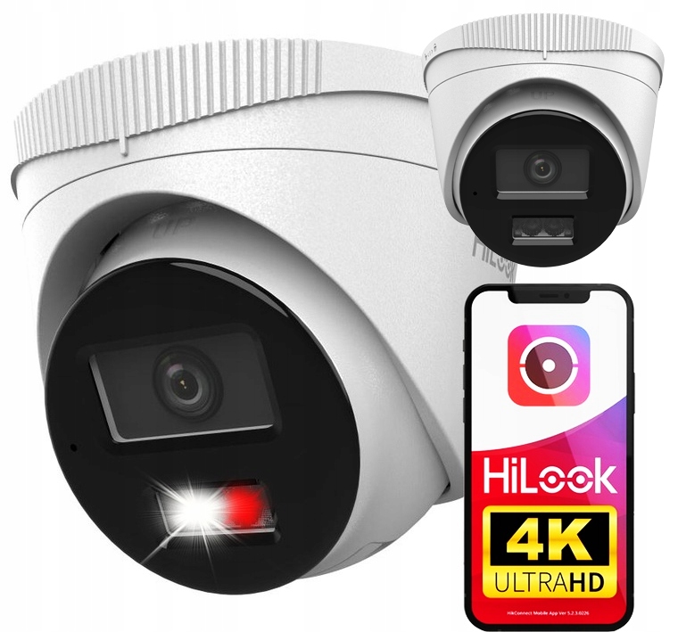 Vonkajšia Ip kamera PoE 8MPx Hilook By Hikvision 4K Smart Hybrid Light