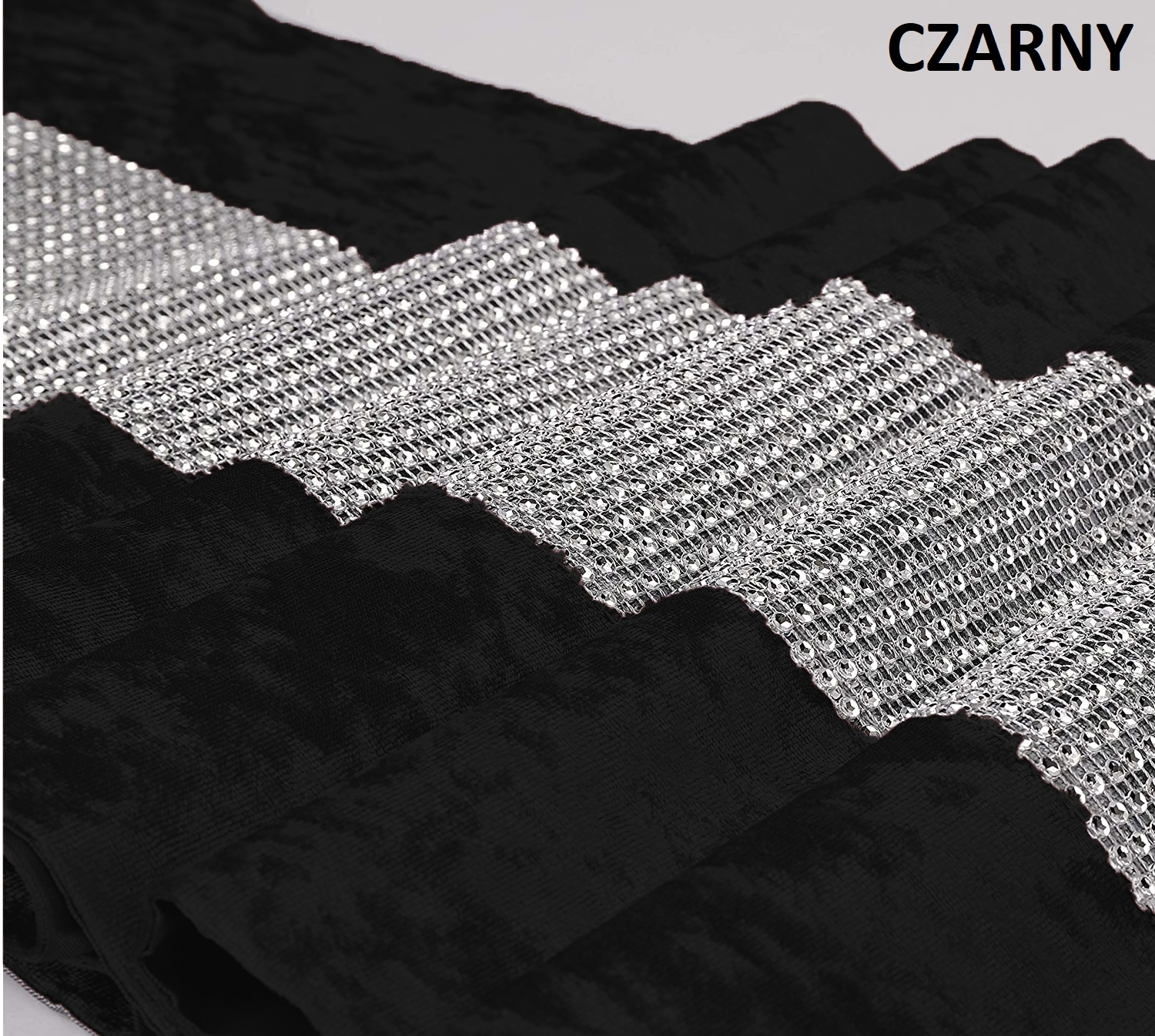 BIEŻNIK GRUBY CYRKONIE VELVET 40x120 WELWET WELUR Długość 120 cm