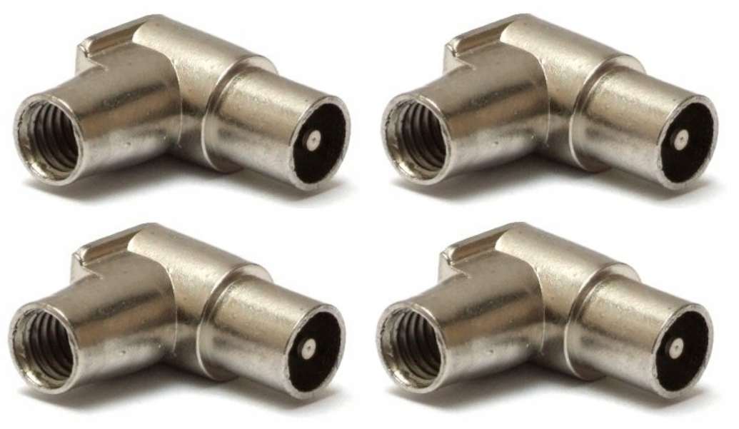 4x WTYK ANTENOWY KĄTOWY WTYK TV IEC Telmor WKW-506