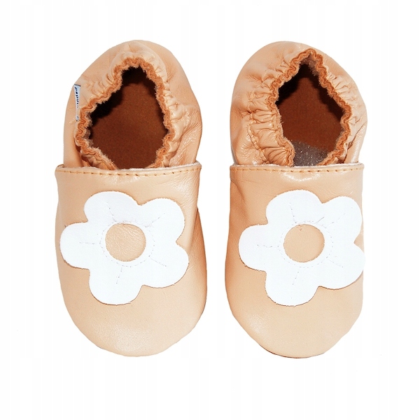 

Paputki papcie kapcie skórzane kwiatek L 23 beż