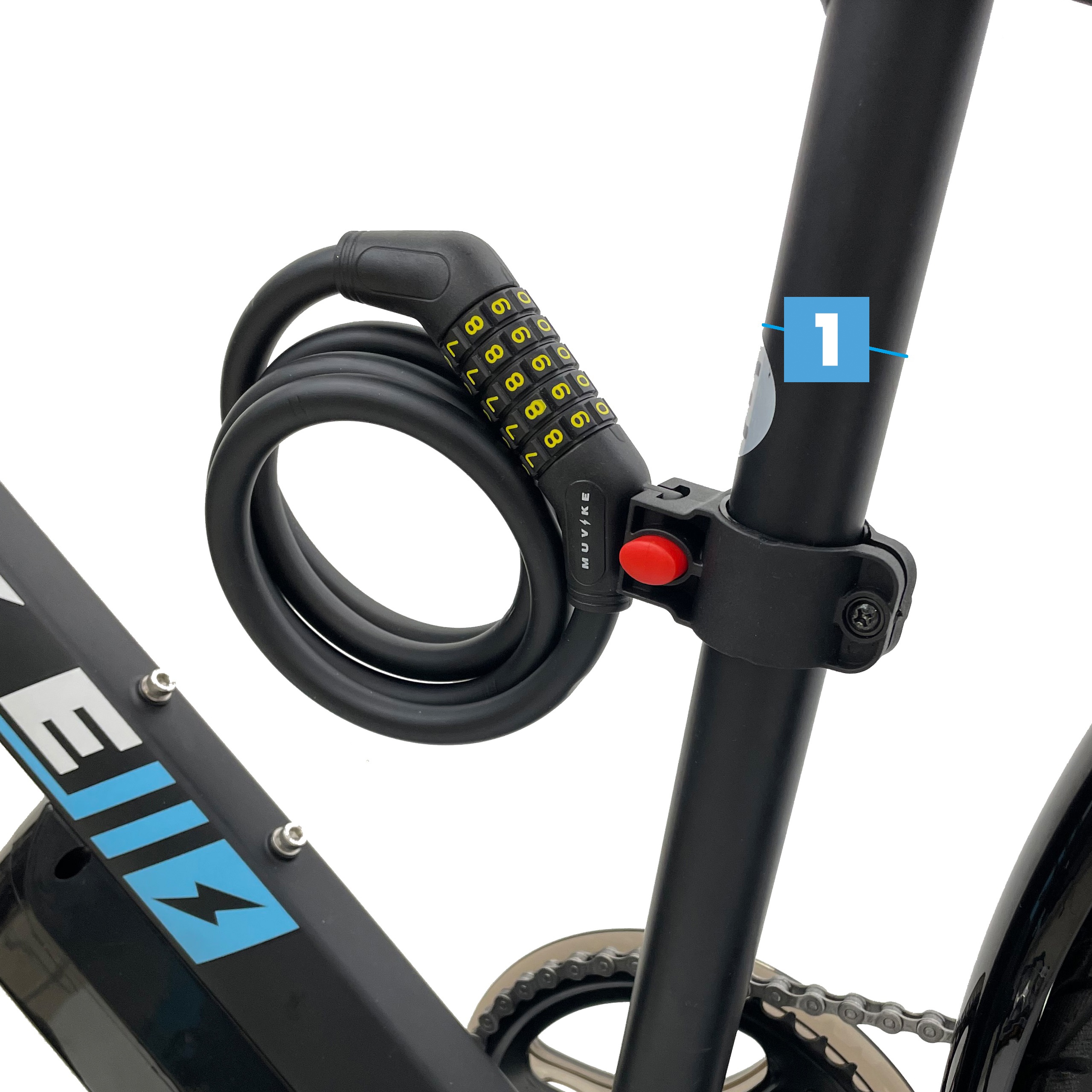 ZAPIĘCIE ROWEROWE LINKA ZAPIĘCIE DO ROWERU SZYFR MUVIKE FLEX 1200/12C Typ zamka na kod