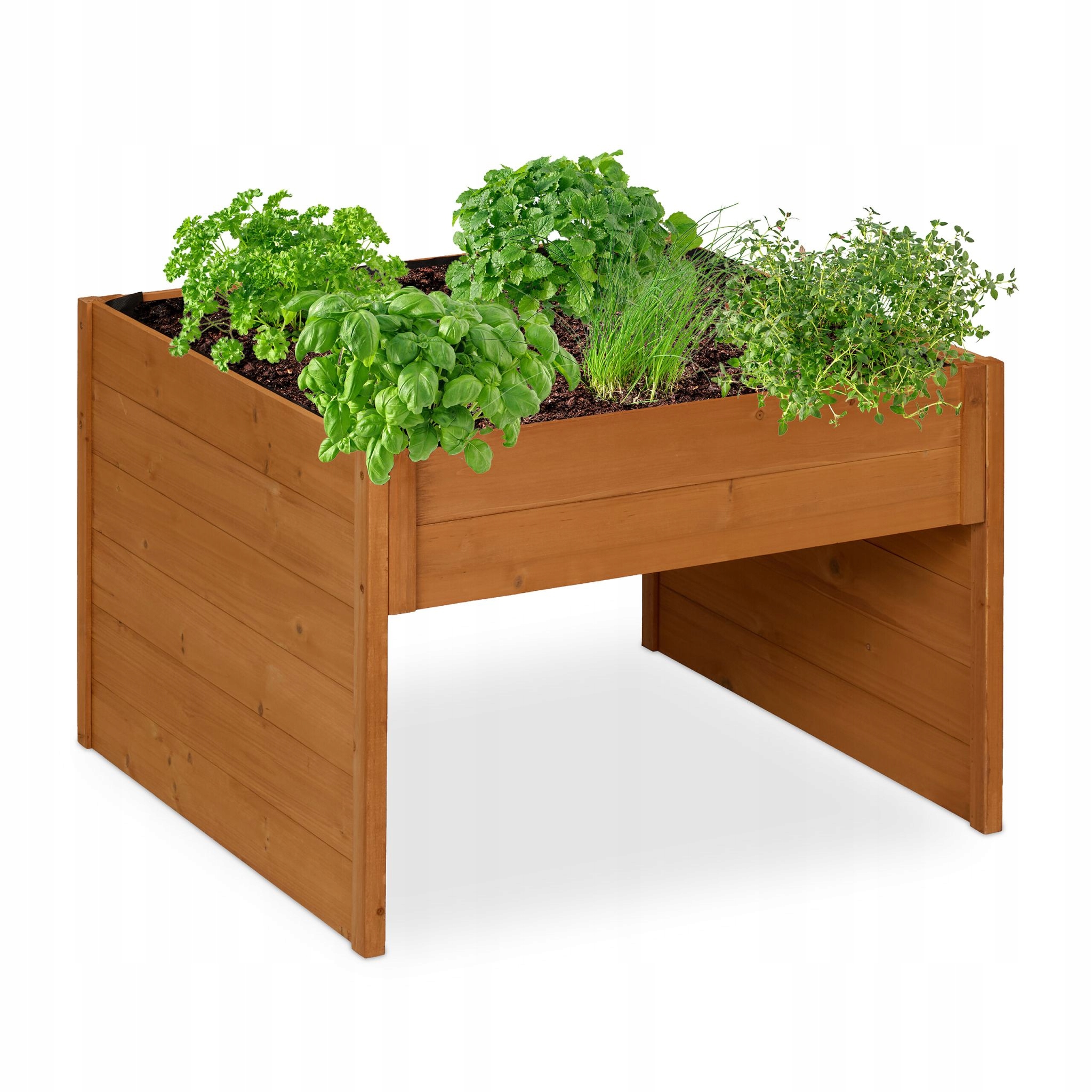 Garáž pre robotickú kosačku s dreveným kvetináčom Relaxdays