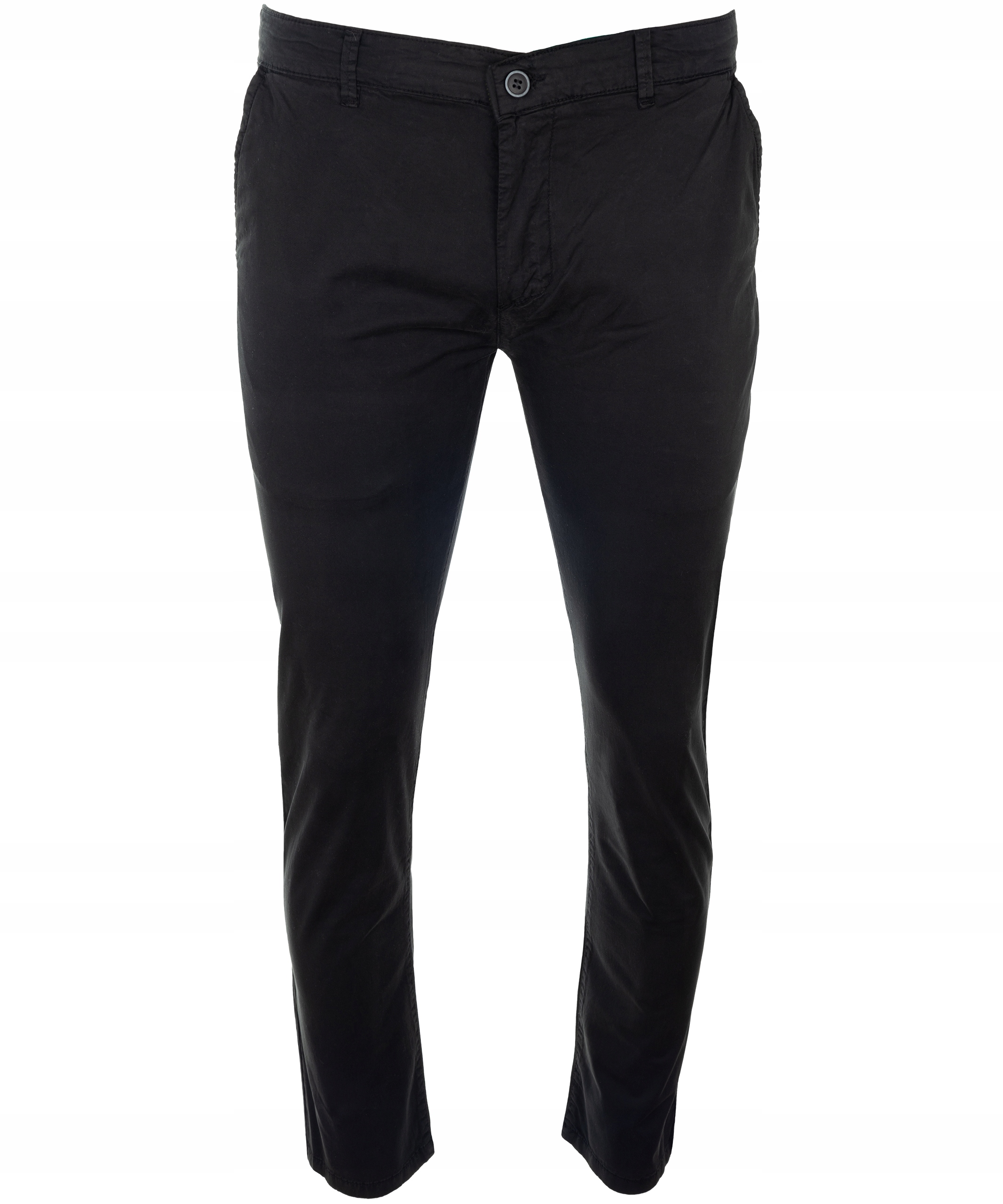 SPODNIE MĘSKIE WYGODNE CZARNE SPODNIE LETNIE - CHINOSY z ELASTANEM W48(30 Fason chinos