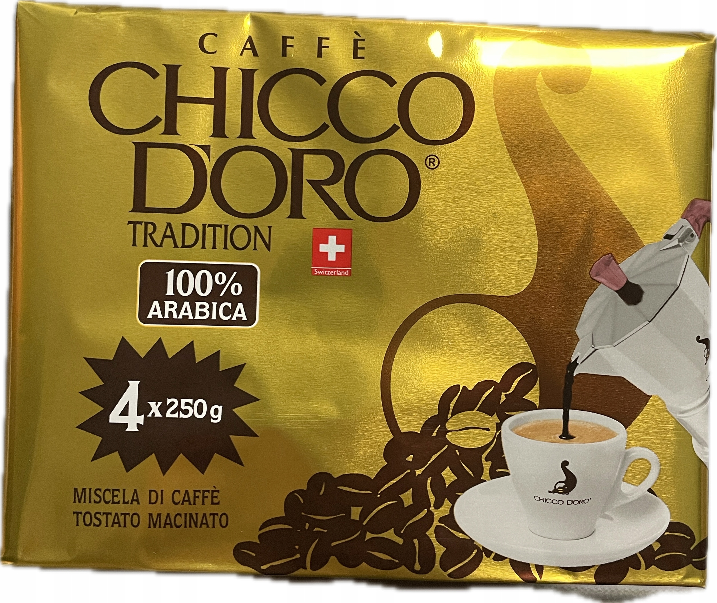 Káva Chicco D'oro Tradition Moka 100% Arabica 250 g sada 1 kg kávy
