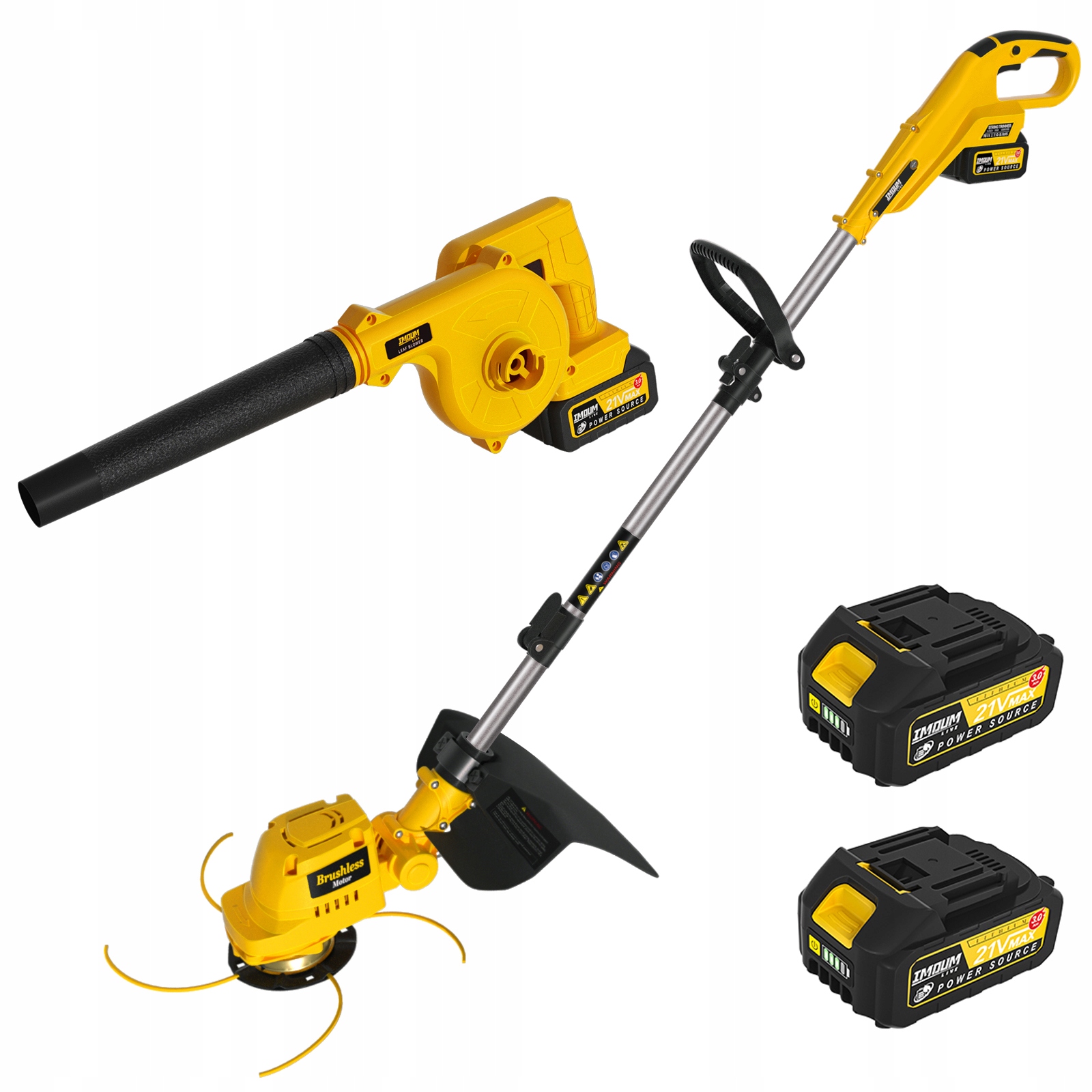 PODKASZARKA + DMUCHAWA ODKURZACZ DO LIŚCI ZESTAW XXL DWA AKU OSPRZĘT IMOUM Kod producenta IMOUMDCCYJ