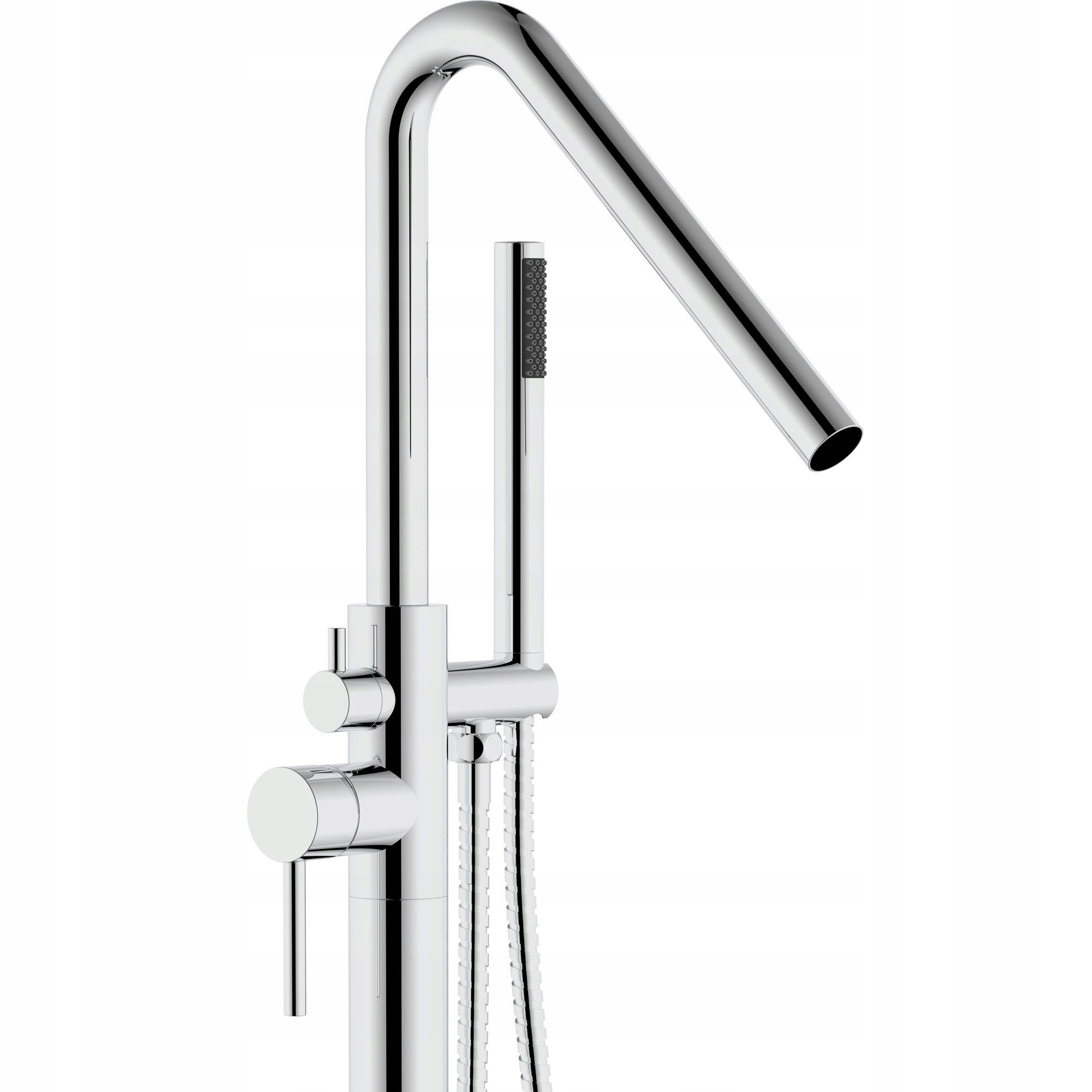 Vaňová batéria Chrómová Podlahová Rea Aras Stojaca so sprchou Dlhý výtok