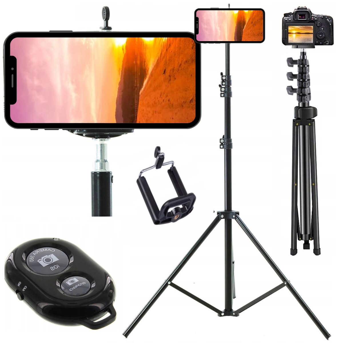 Statywy Do Nagrywania Uchwyty Na Telefon Kamere Wysoki Stojak Mocny Pilot