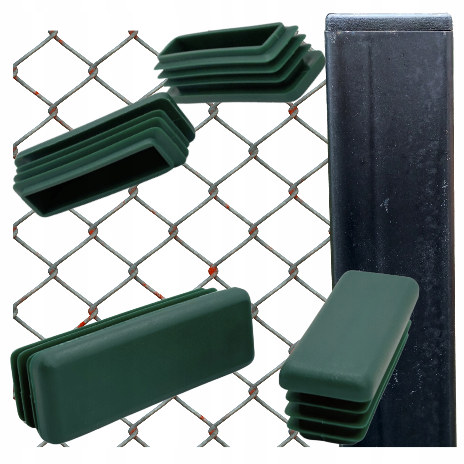 Vnitřní krytka na profil sloupku stříška 60x20 100 Ks Zelená