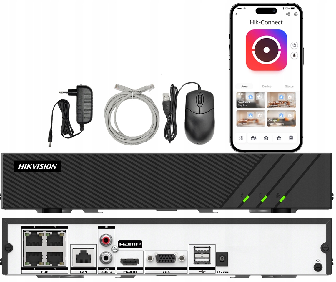 Ip rekordér Hikvision DS-7604NI-Q1/4 4xPoE 8MPx 4K Aplikácia HikConnect