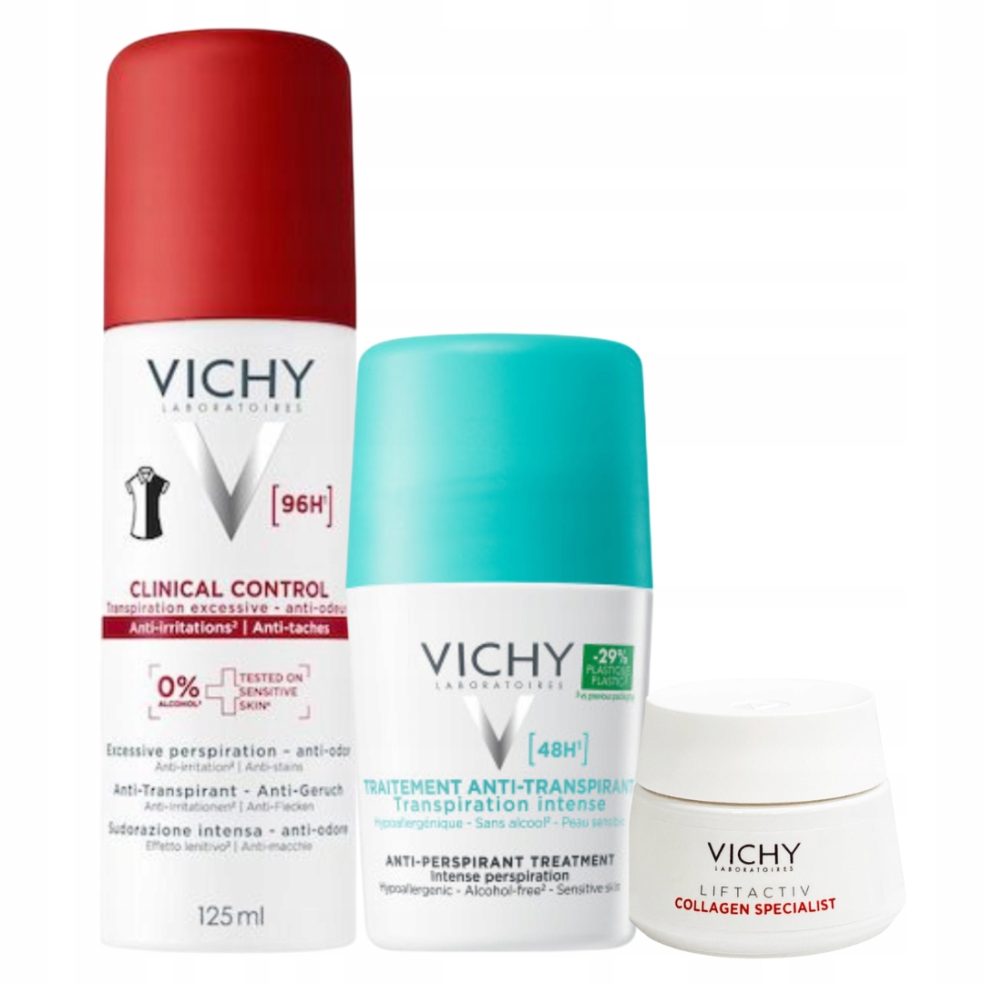 Vichy Antyperspirant w sprayu 96H 125ml kulka 48H przeciw poceniu 50 ml