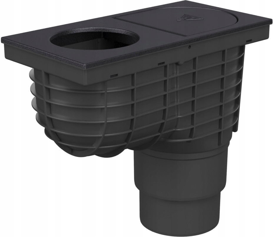 Kanalizační vpusť D110/D125, litinový povrch, pro svod D100, gajgr, černá