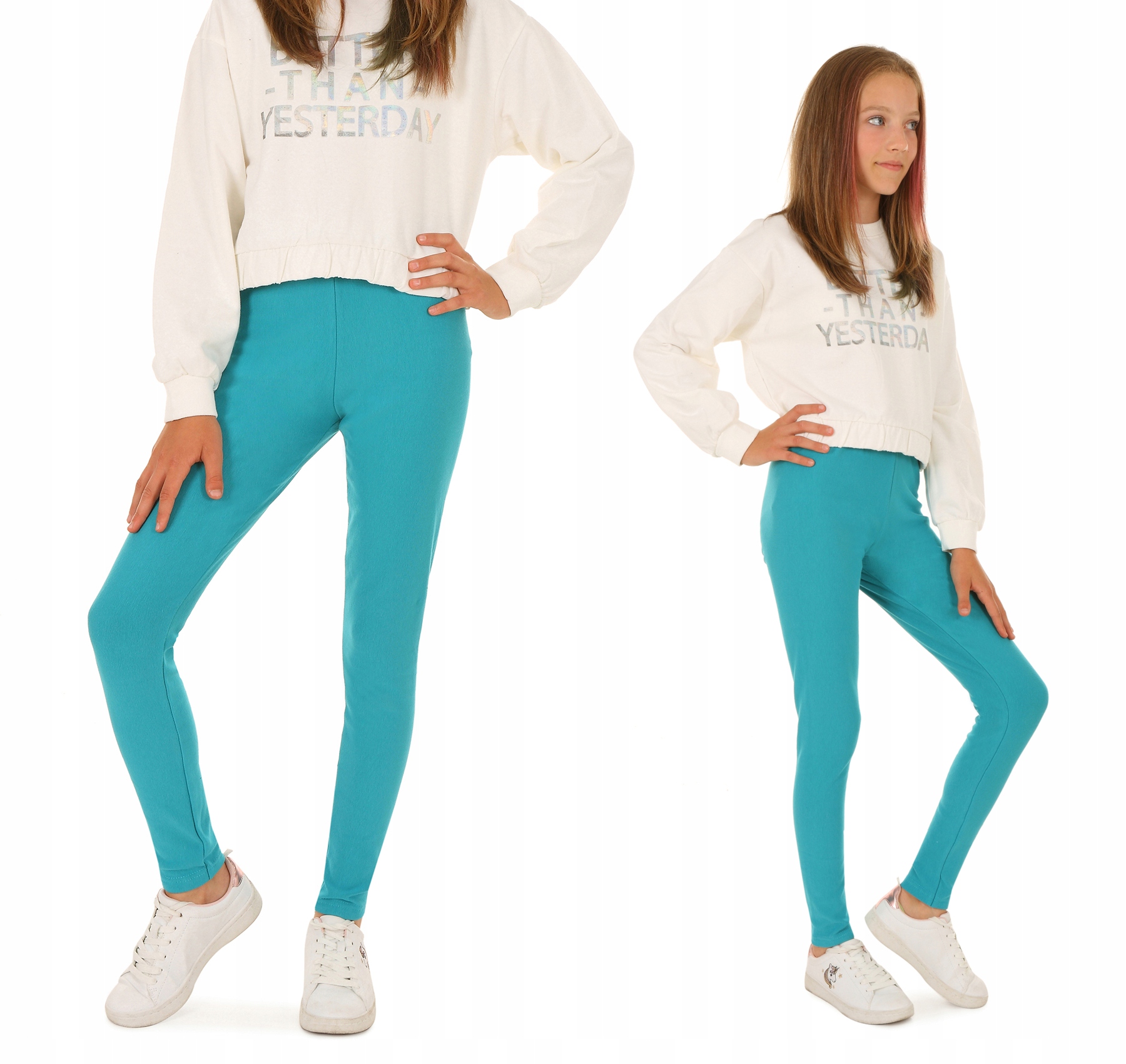 

Ocieplane getry, klasyczne leginsy 140 Turkus