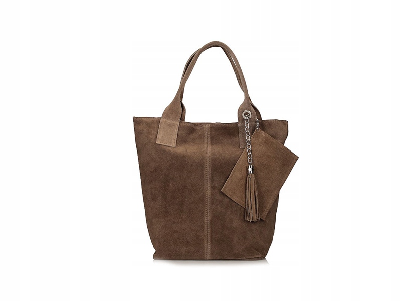 Dámská nákupní taška z přírodní kůže s prostorným ramenním popruhem, béžová, velikost 1101